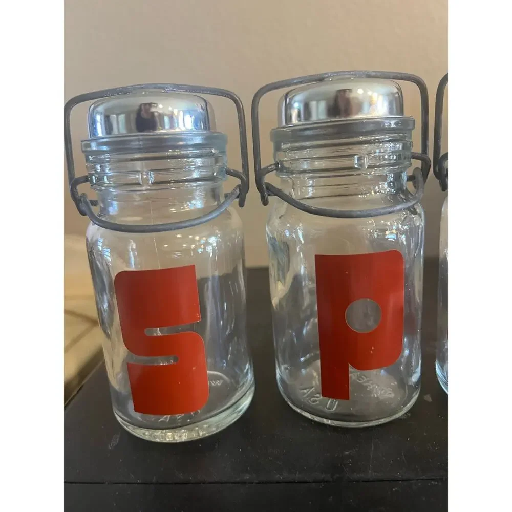Vintage MCM Wheaton Glass Shaker Set 5.5”